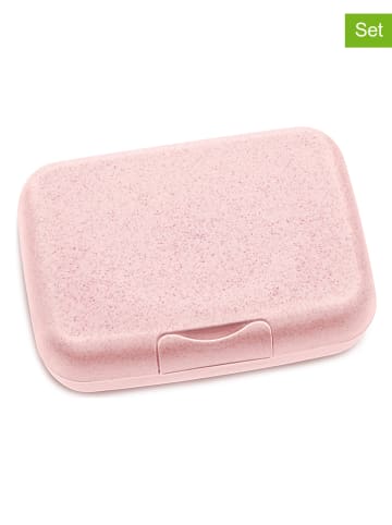 koziol Pojemniki (2szt.) "Candy L" w kolorze jasnoróżowym na lunch- 7,4x 7,4x 21,7 cm