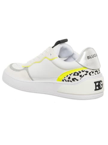 BLUGIRL by Blumarine Leder-Sneakers "Wow" in Weiß/ Gelb