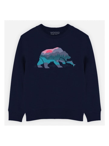 WOOOP Sweatshirt "Bear Country" in Dunkelblau