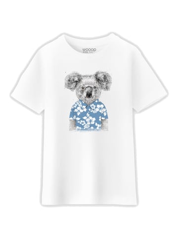 WOOOP Shirt "Summer Koala Blue" in Weiß