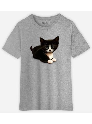 WOOOP Shirt "Cute Cat" grijs