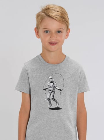 WOOOP Koszulka "Stormtrooper Skipping" w kolorze szarym