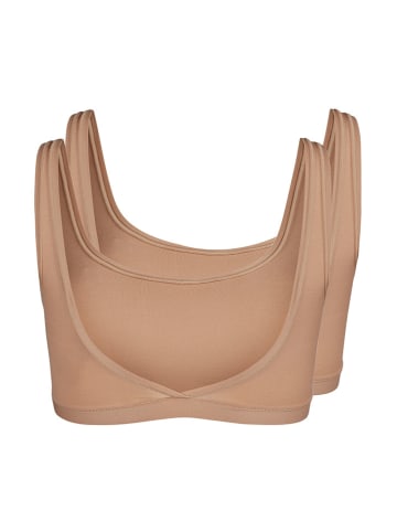 Skiny Topy (2 szt.) w kolorze beżowym