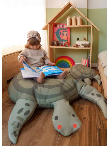 Folkifreckles Bodenkissen "Turtle" in Grün - (L)120 x (B)80 cm