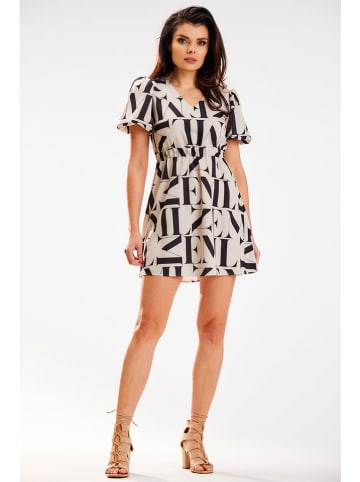 Awama Kleid in Beige/ Schwarz