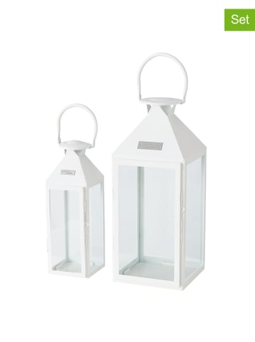 Boltze 2-delige set: lantaarns "Jason" wit
