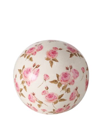 Boltze 2-delige set: decoratieve ballen "Roselia" wit/roze - Ø 20 cm