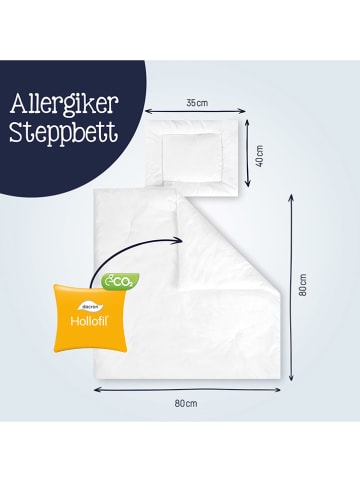 Julius Zöllner 2tlg. Steppbett-Set 4 "Hygiena" in Weiß