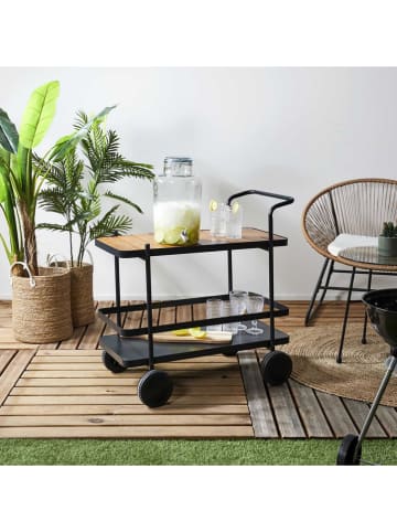 Garden Spirit Serveerwagen zwart/lichtbruin - (B)45,5 x (H)38,5 x (D)23 cm