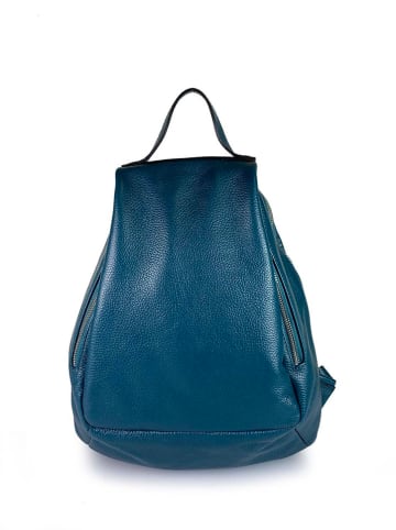 Lia Biassoni Leren rugzak "Cixerri" blauw - (B)23 x (H)33 x (D)12 cm