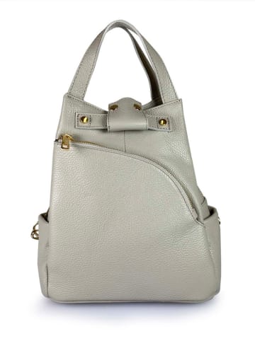 Mila Blu Leren rugzak "Fico" grijs - (B)29 x (H)30 x (D)12 cm