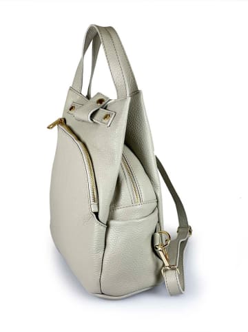 Mila Blu Leren rugzak "Fico" grijs - (B)29 x (H)30 x (D)12 cm
