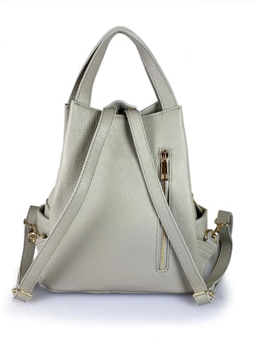 Mila Blu Leder-Rucksack "Fico" in Grau - (B)29 x (H)30 x (T)12 cm