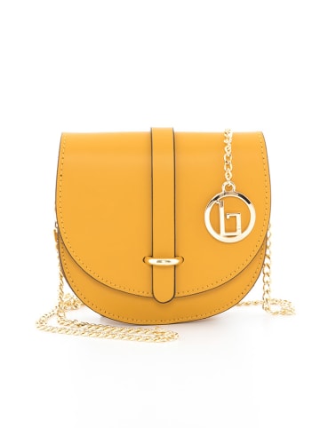 Lia Biassoni Leren schoudertas "Fiora" geel - (B)16 x (H)15 x (D)4 cm