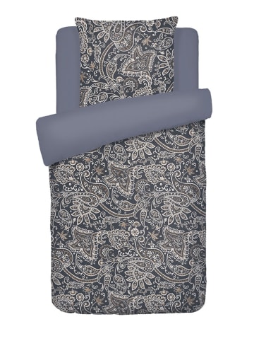 Chevignon Satin-Bettwäsche-Set ''Paisley'' in Grau/ Beige