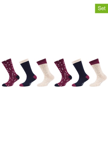 s.Oliver 6er-Set: Socken in Bordeaux/ Dunkelblau/ Beige