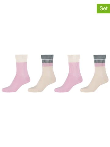 s.Oliver 4er-Set: Socken in Rosa/ Creme