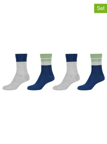 s.Oliver 4er-Set: Socken in Dunkelblau/ Grau/ Grün