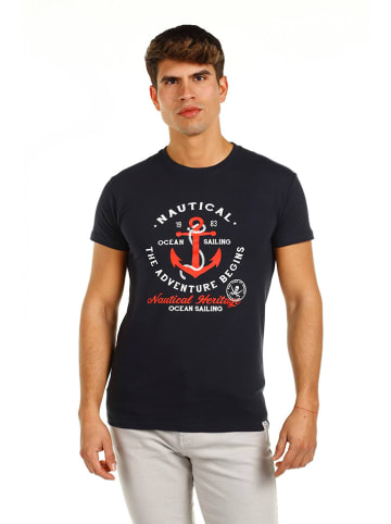 The Time of Bocha Koszulka "Nautical" w kolorze granatowym