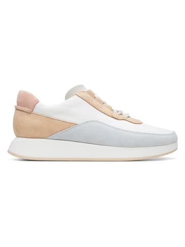 Clarks Leren sneakers beige/lichtblauw/wit