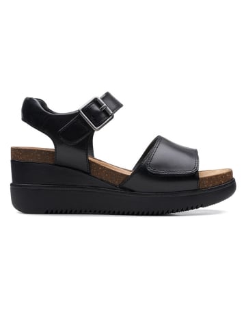 Clarks Leren sleehaksandalen zwart