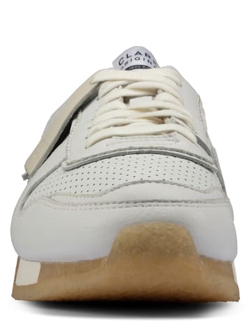 Clarks Skórzane sneakersy w kolorze jasnobrązowo-białym