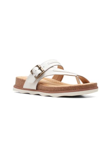 Clarks Leren teenslippers wit