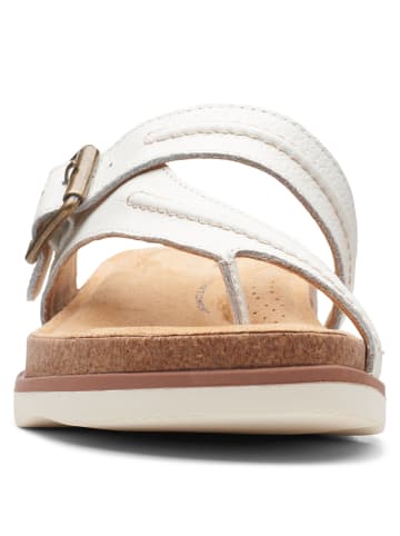 Clarks Leren teenslippers wit