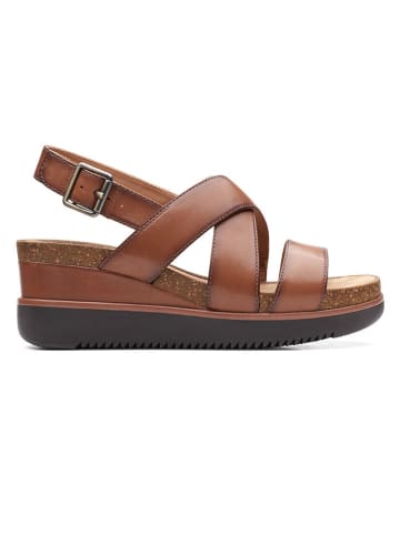 Clarks Leren sleehaksandalen lichtbruin