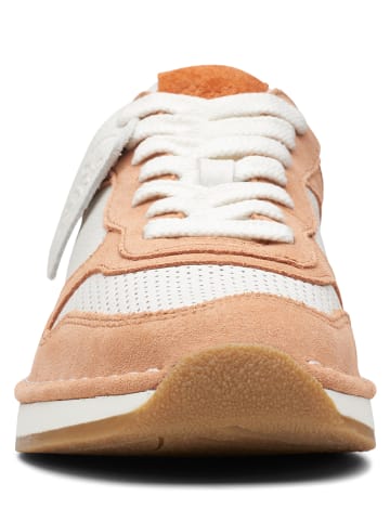 Clarks Leder-Sneakers in Orange/ Weiß