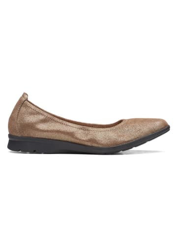 Clarks Skórzane baleriny w kolorze jasnobrązowym