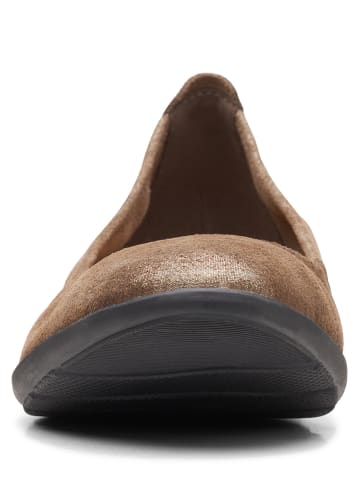 Clarks Leren ballerina's lichtbruin