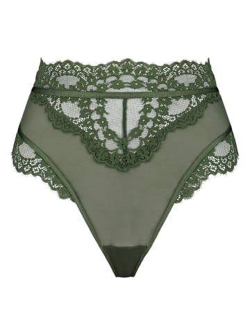 Hunkemöller Stringi high waist "Marie" w kolorze khaki