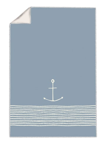 ppd Kuscheldecke "Pure Anchor" in Hellblau/ Weiß - (L)220 x (B)150 cm