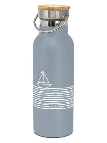 ppd Edelstahl-Thermoflasche "Pure Sailing" in Hellblau/ Weiß - 500 ml