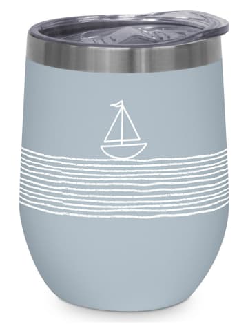 ppd Kubek termiczny "Pure Sailing" w kolorze błękitno-białym - 350 ml
