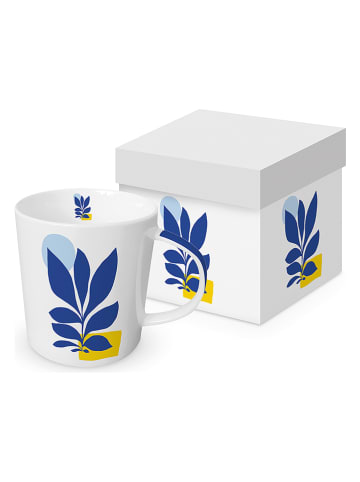 ppd Jumbotasse "Maritime Village" in Weiß/ Blau  - 350 ml