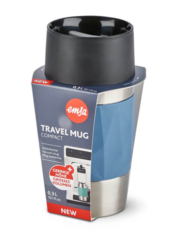 Emsa Thermobecher "Travel Mug Compact" in Blau - 300 ml