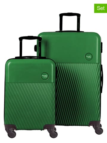 Travel World 2-delige hardcase-trolleyset groen