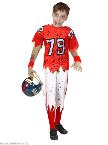 Widmann 2-delig kostuum "Zombie American Football" zwart/rood