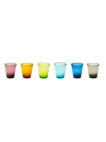 Trendy Kitchen by EXCÉLSA 6-delige set: glazen "Color bubble" meerkleurig - 300 ml