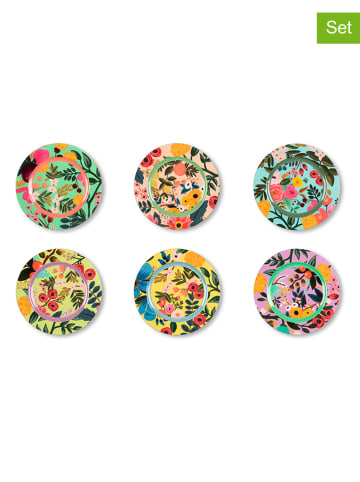 Trendy Kitchen by EXCÉLSA 6er-Set: Platzteller "Fiori Frida" in Bunt - Ø 33 cm