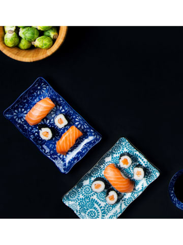 Trendy Kitchen by EXCÉLSA Serveerplateau "Oriented" blauw - (L)20 x (B)12 cm