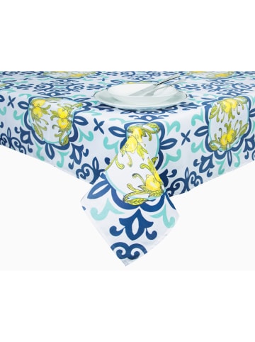 Trendy Kitchen by EXCÉLSA Tischdecke "Amalfi" in Weiß/ Blau - (L)240 x (B)140 cm