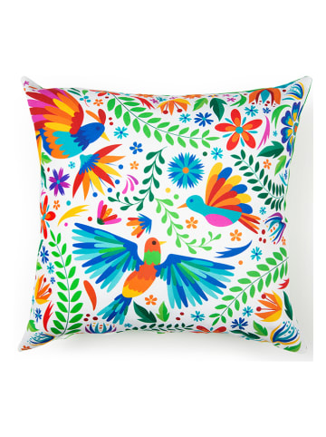 Trendy Kitchen by EXCÉLSA Poduszka "Mexican Flowers" w kolorze zielonym ze wzorem - 45 x 45 cm