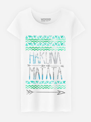 WOOOP Shirt "Hakuna matata" in Weiß