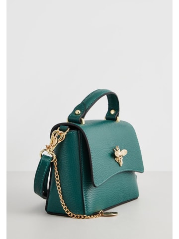 Christian Laurier Leder-Henkeltasche "Mathilde" in Petrol - (B)19 x (H)13 x (T)7 cm