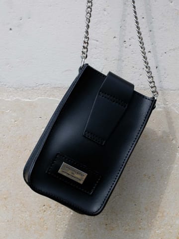 Christian Laurier Leren schoudertas "Taylor" zwart - (B)11,5 x (H)16 x (D)2,5 cm