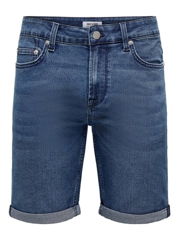 ONLY & SONS Spijkershort "Ply" donkerblauw