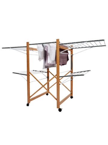 Kitchen Move Wäscheständer "Max" in Hellbraun/ Grau - (B)178 x (H)105 x (T)61 cm